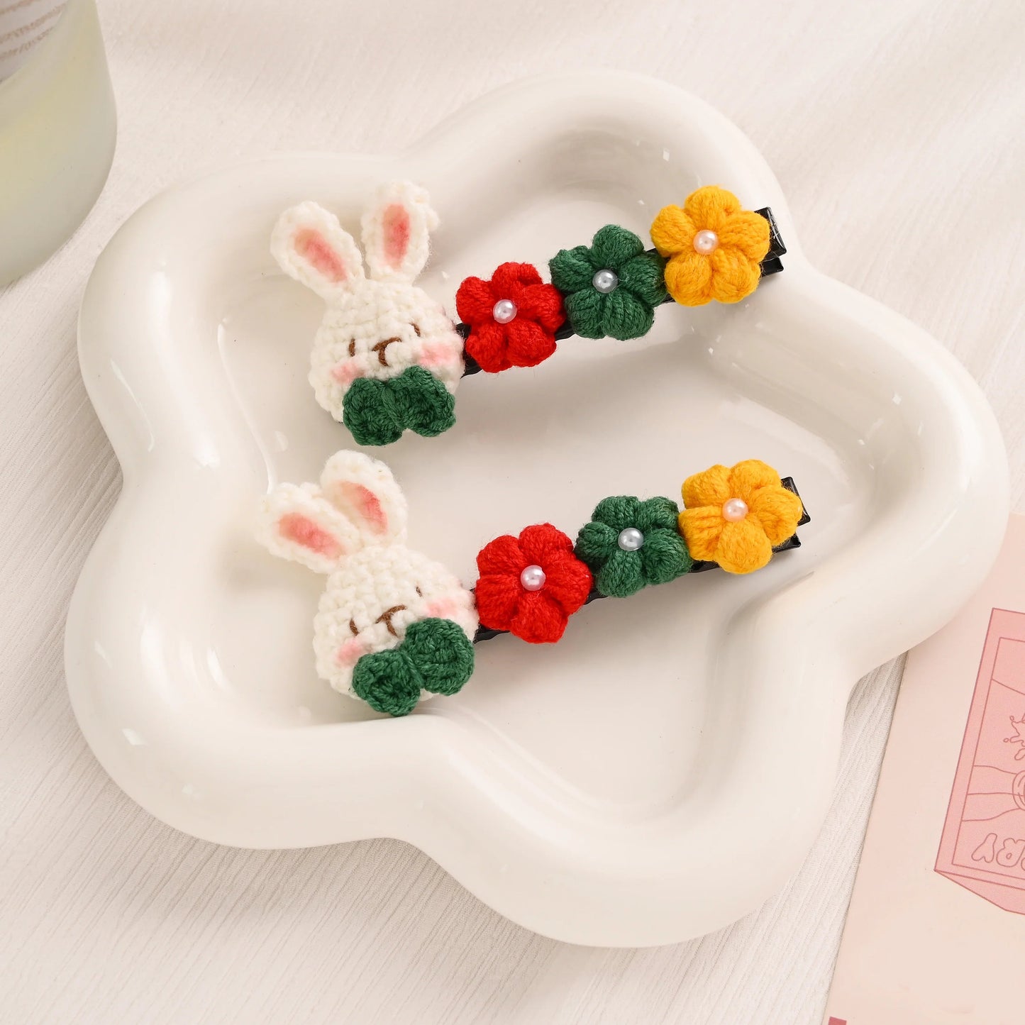 Bunny Flower Hair Clip