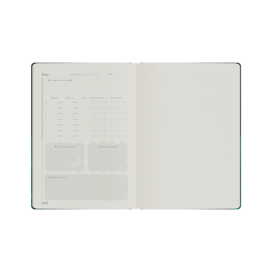 Doze and Drift Sleep Journal, A5 - Navy