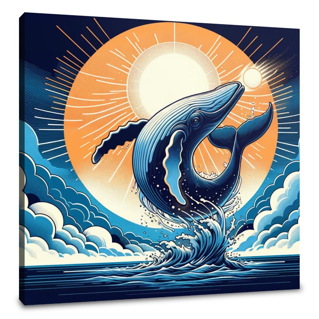 Whale's Cosmic Volley Canvas