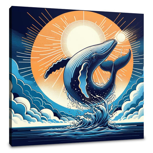 Whale's Cosmic Volley Canvas