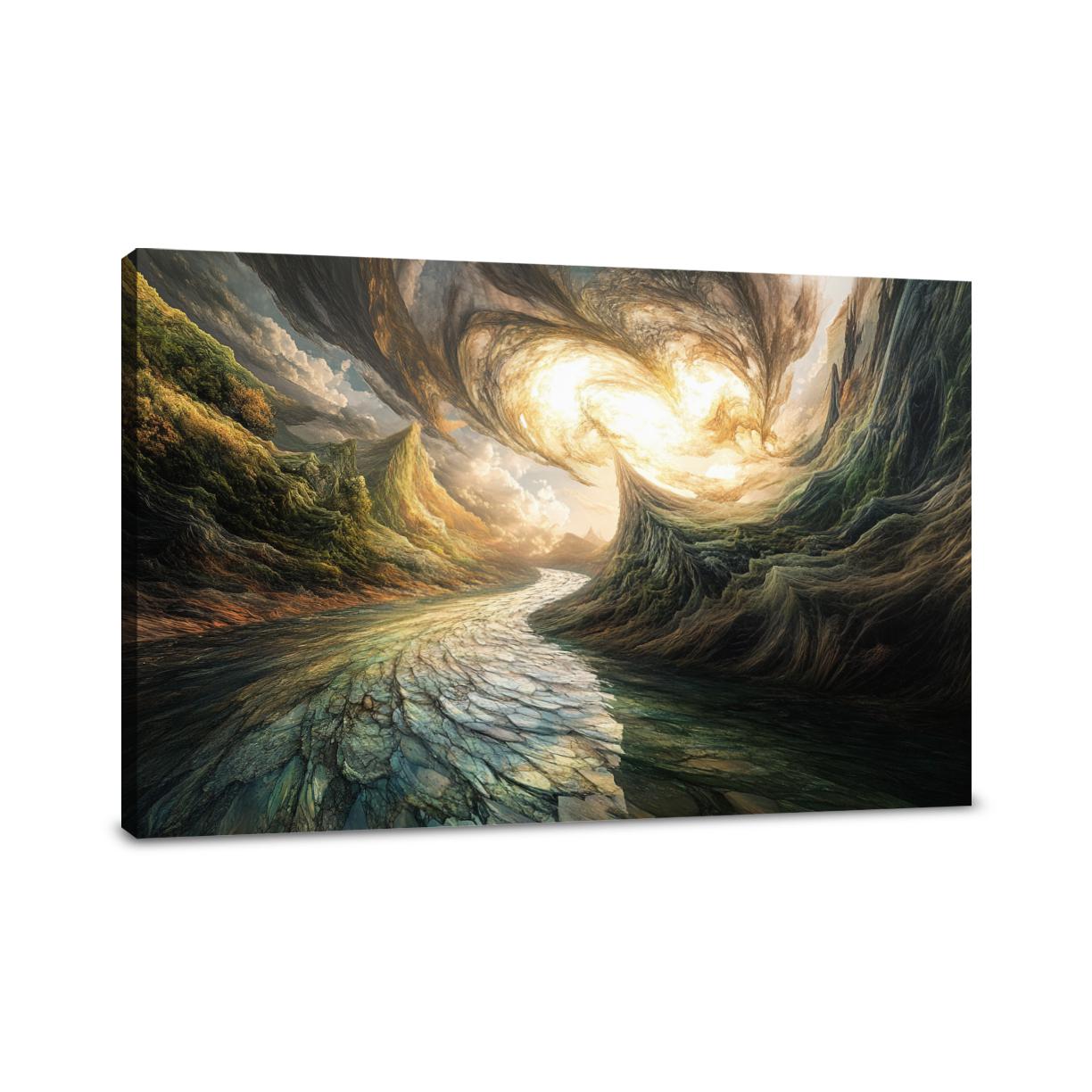 Geometric River Reverie Canvas