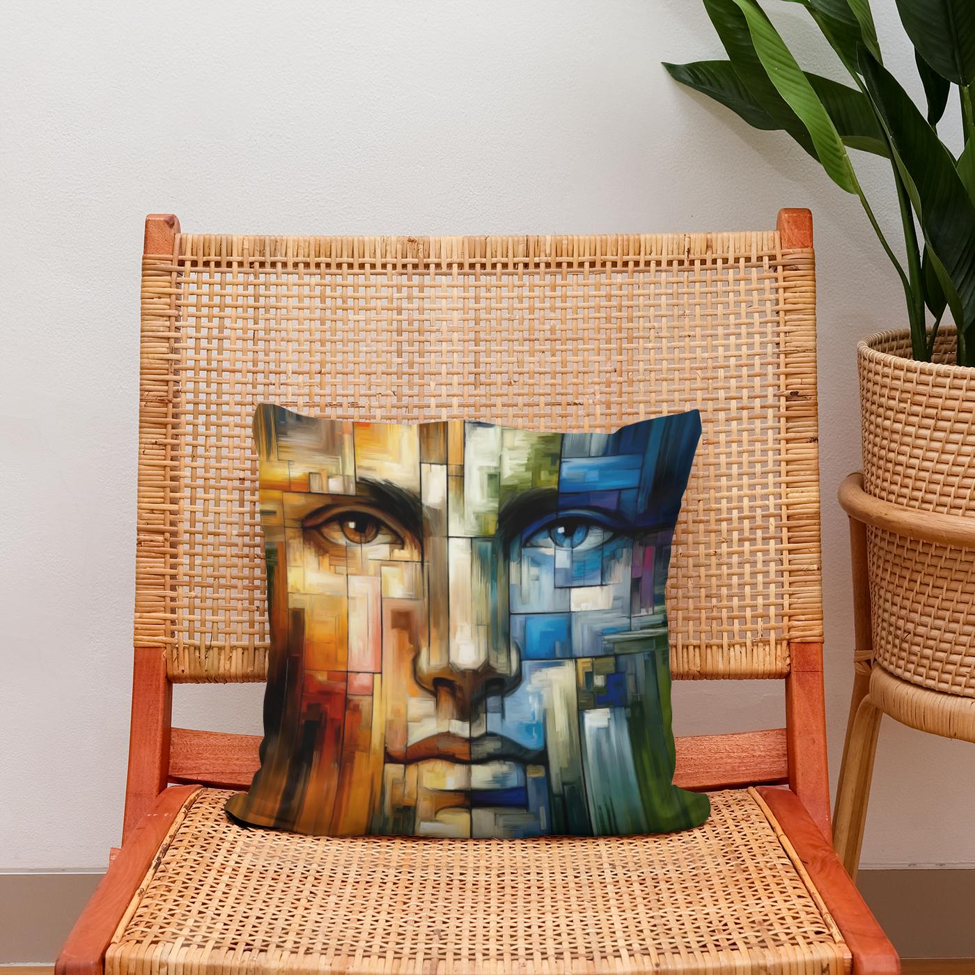 Emotional Mosaic Cotton Cushion