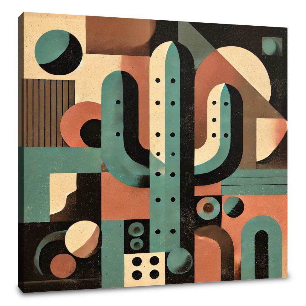 Cactus Abstraction Canvas