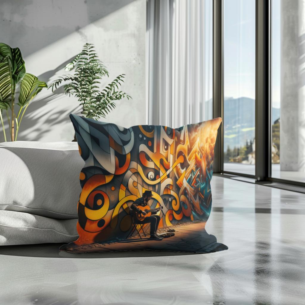 Melody of the Streets Cotton Cushion