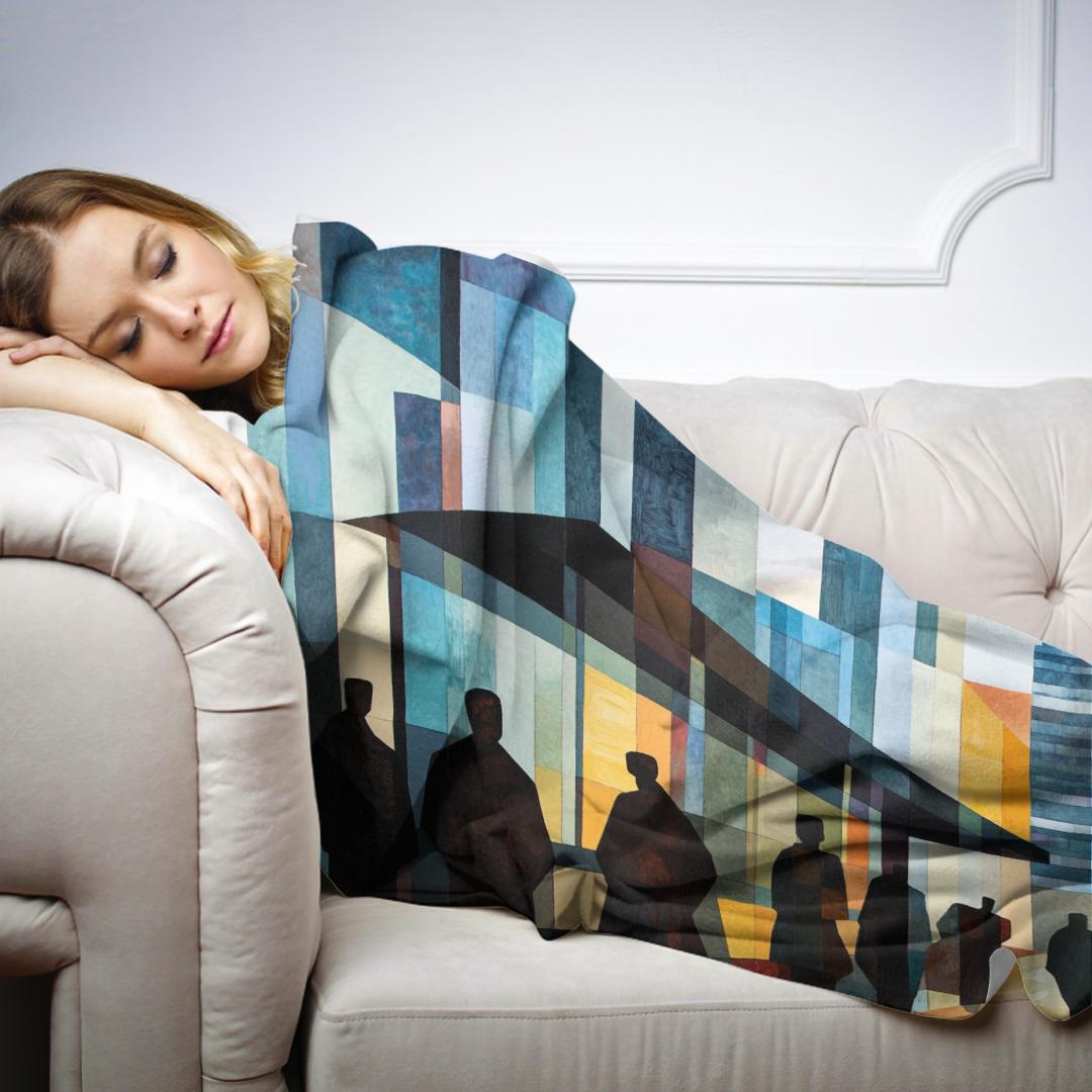 Geometric Bus Stop Blanket