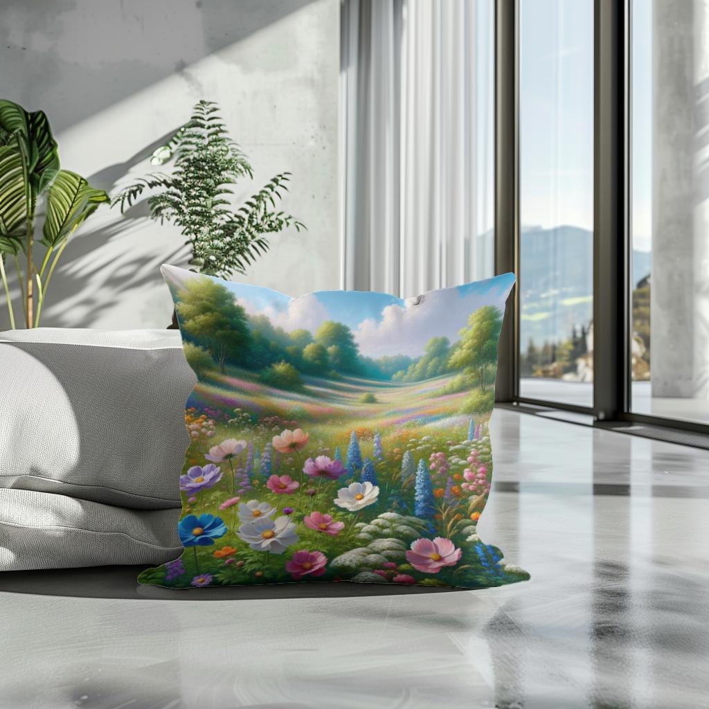 Spring Meadow Bliss Cotton Cushion