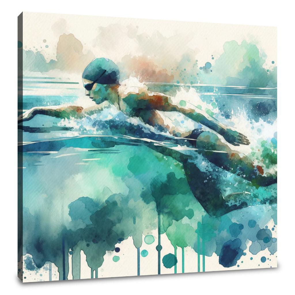 Elegant Swimmer Canvas