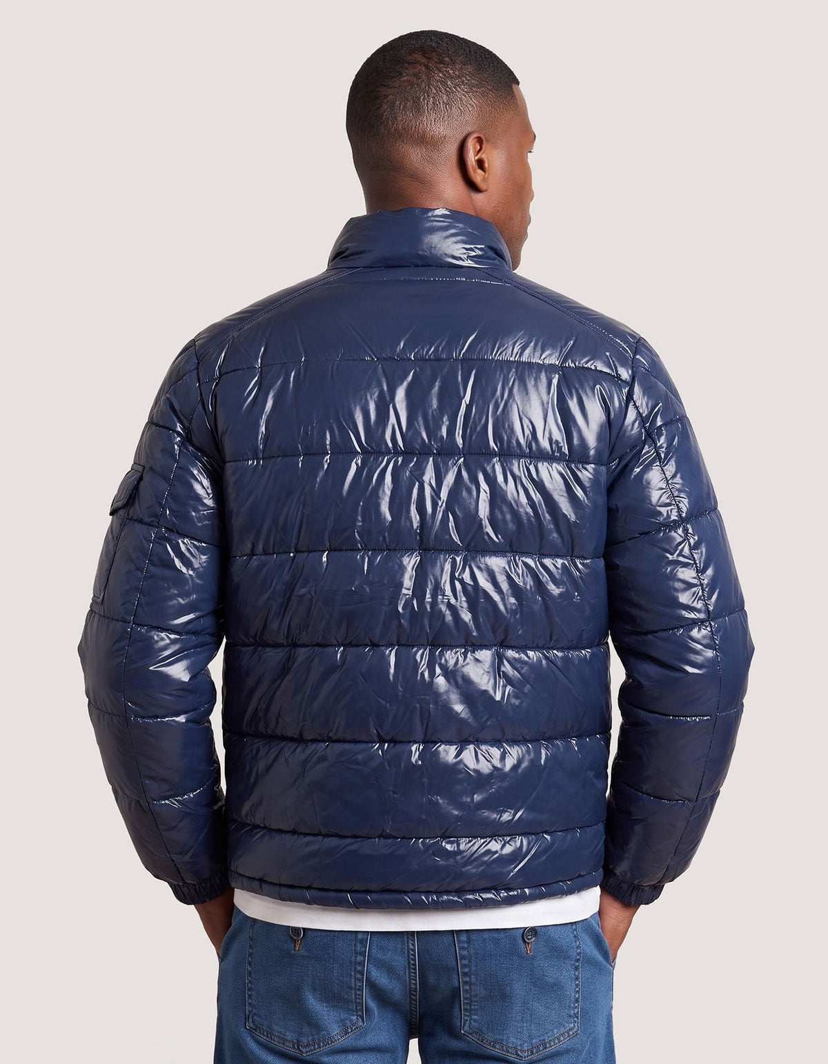 Navy Gloss Puffer Jacket