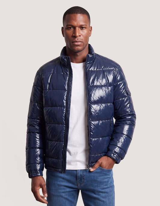 Navy Gloss Puffer Jacket