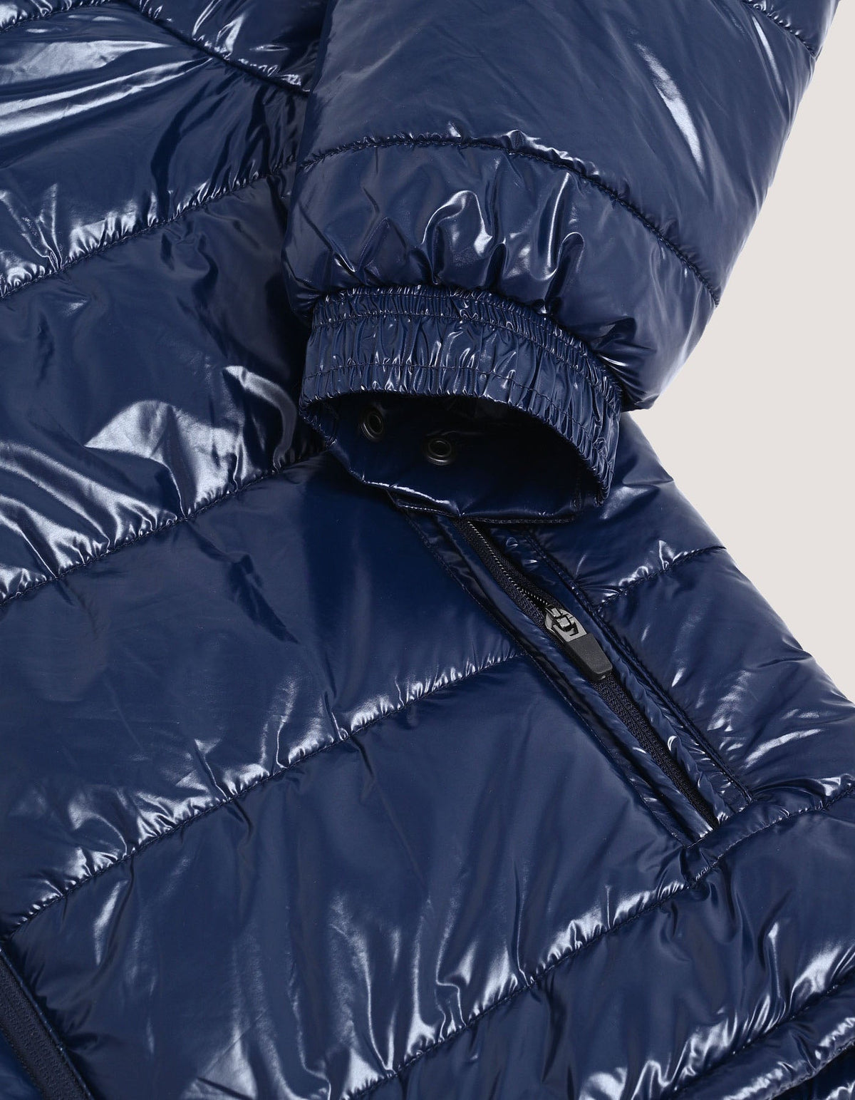 Navy Gloss Puffer Jacket