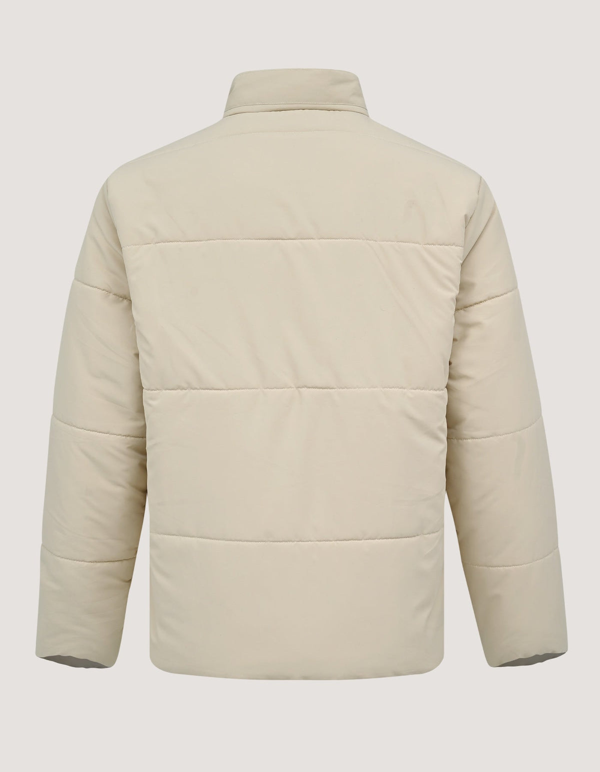 Cream Mock Neck Puffer Jacket