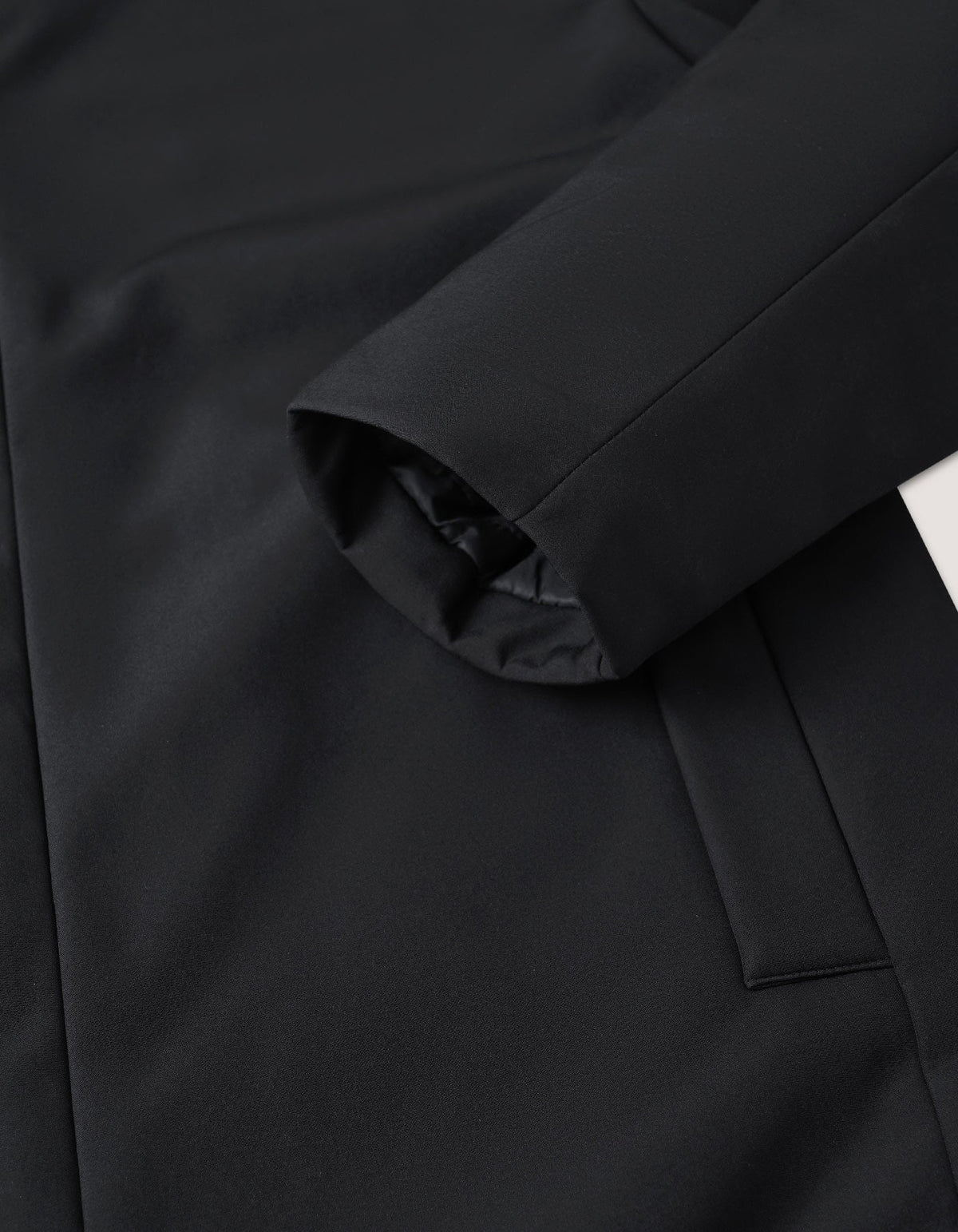 Black Longline Windbreaker Jacket