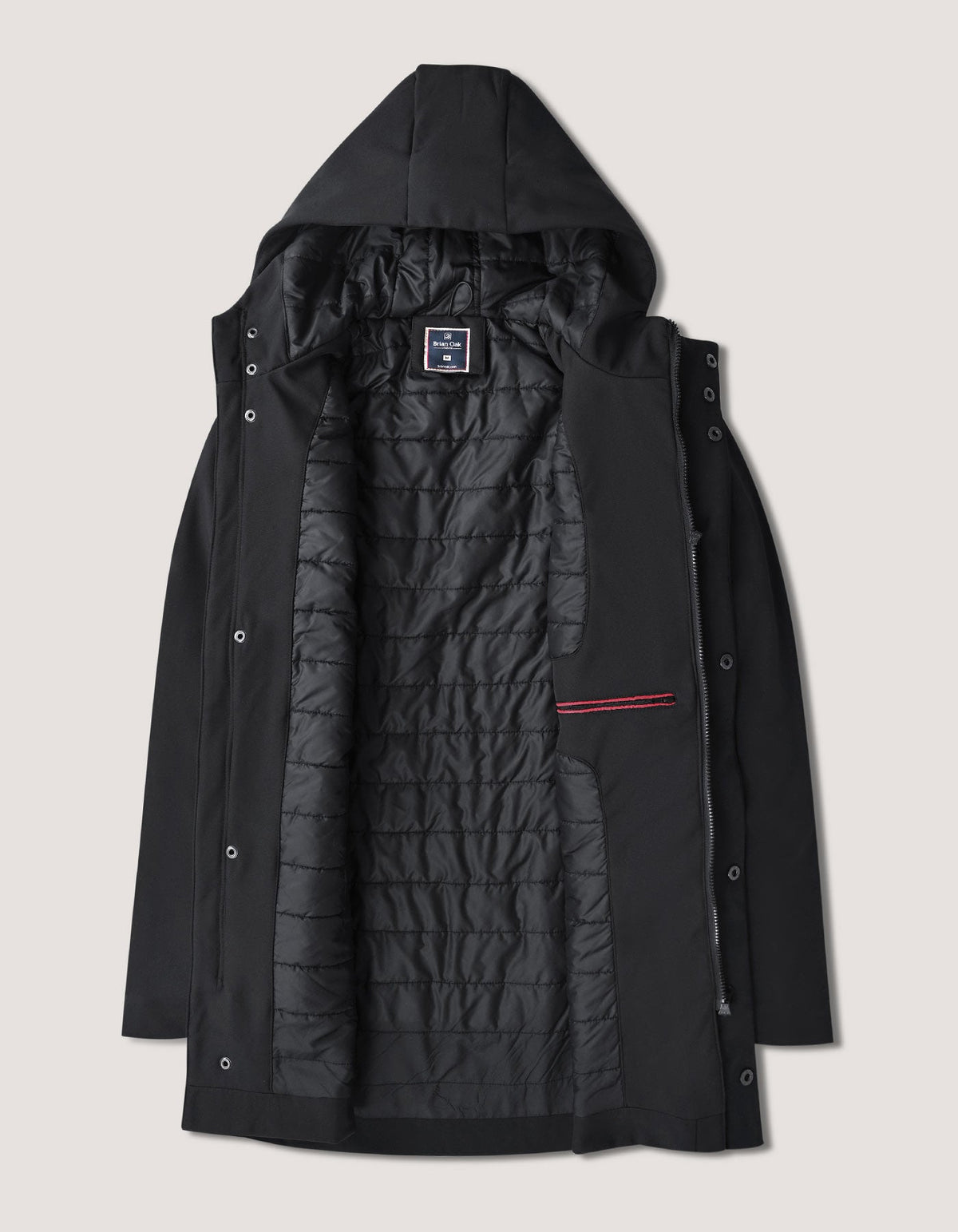 Black Longline Windbreaker Jacket