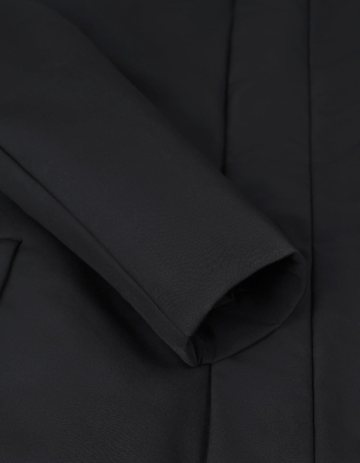 Black Longline Windbreaker Jacket