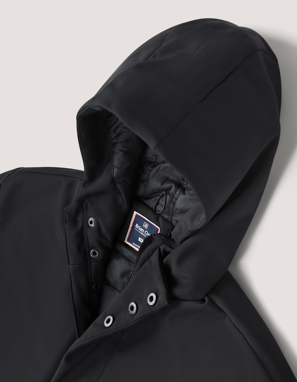 Black Longline Windbreaker Jacket