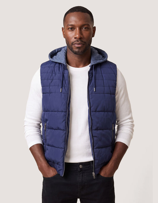 Navy Hooded Gilet