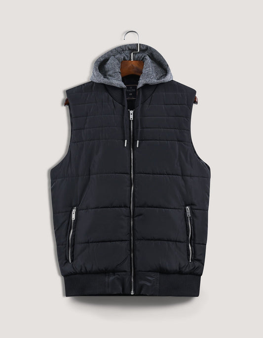 Black Hooded Gilet