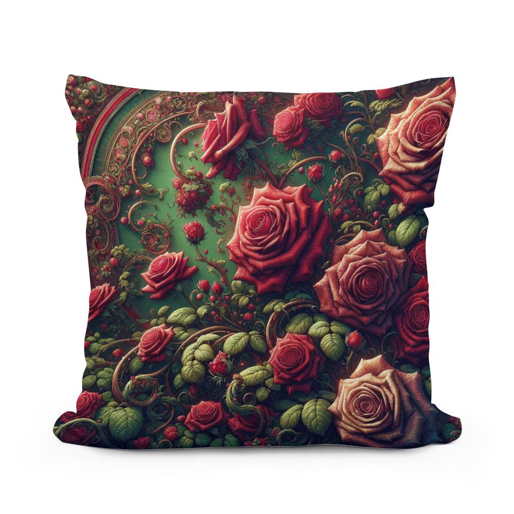 Victorian Rose Embrace Cotton Cushion