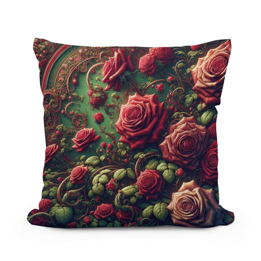 Victorian Rose Embrace Cotton Cushion