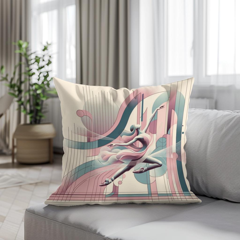 Rhythmic Whispers: Pastel Pulse Cotton Cushion