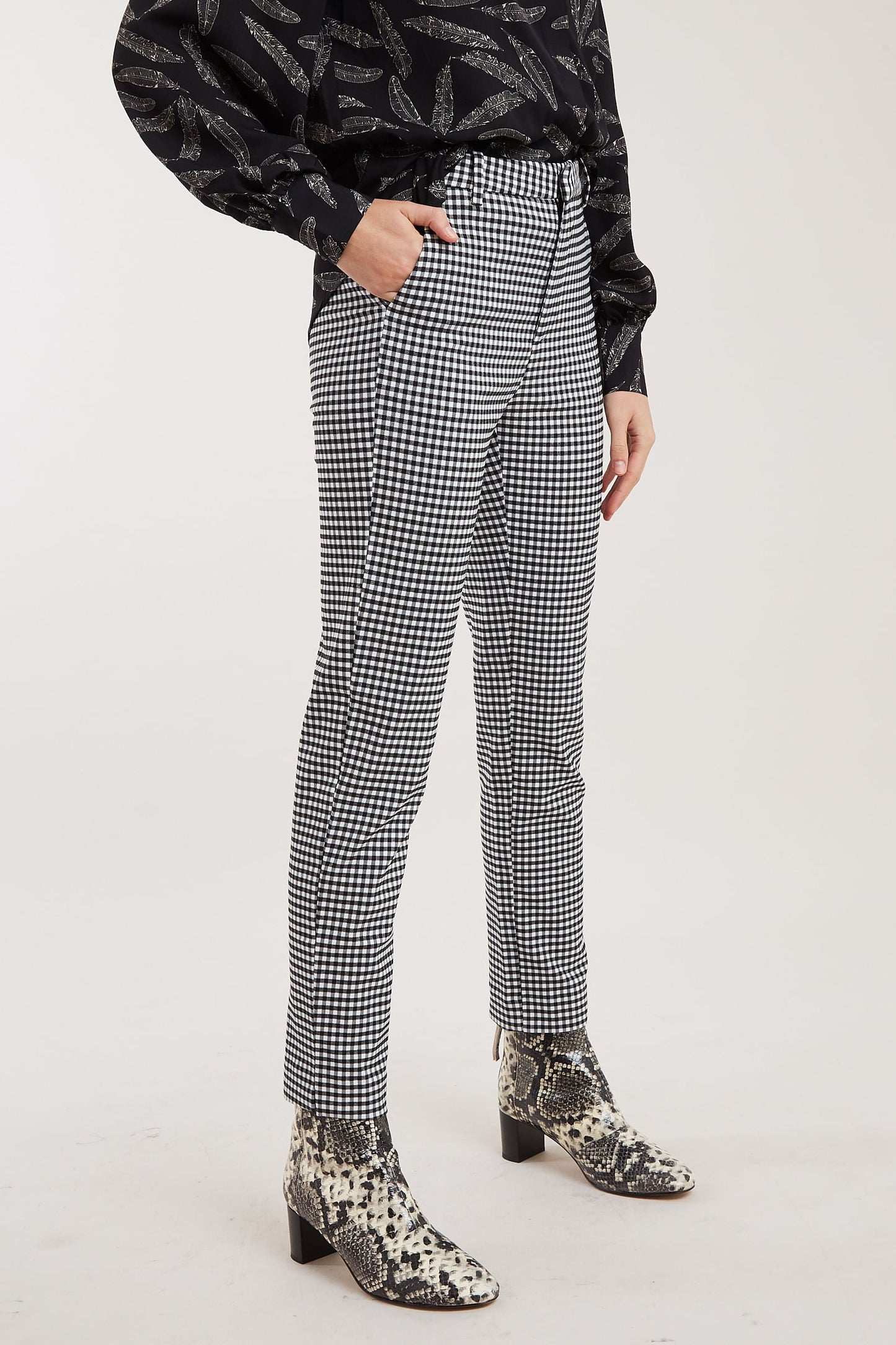 Louche Joele Gingham Slim Fit Trouser