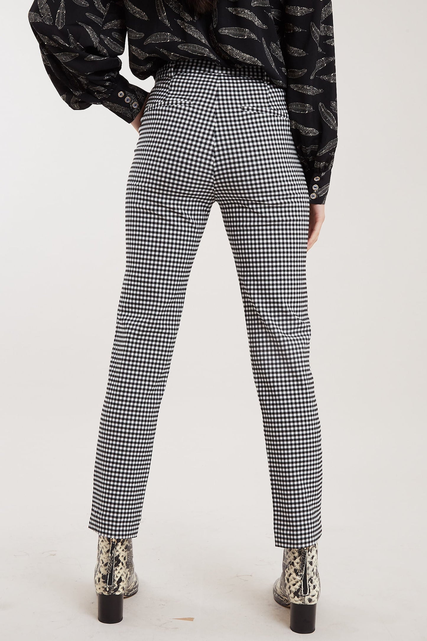 Louche Joele Gingham Slim Fit Trouser