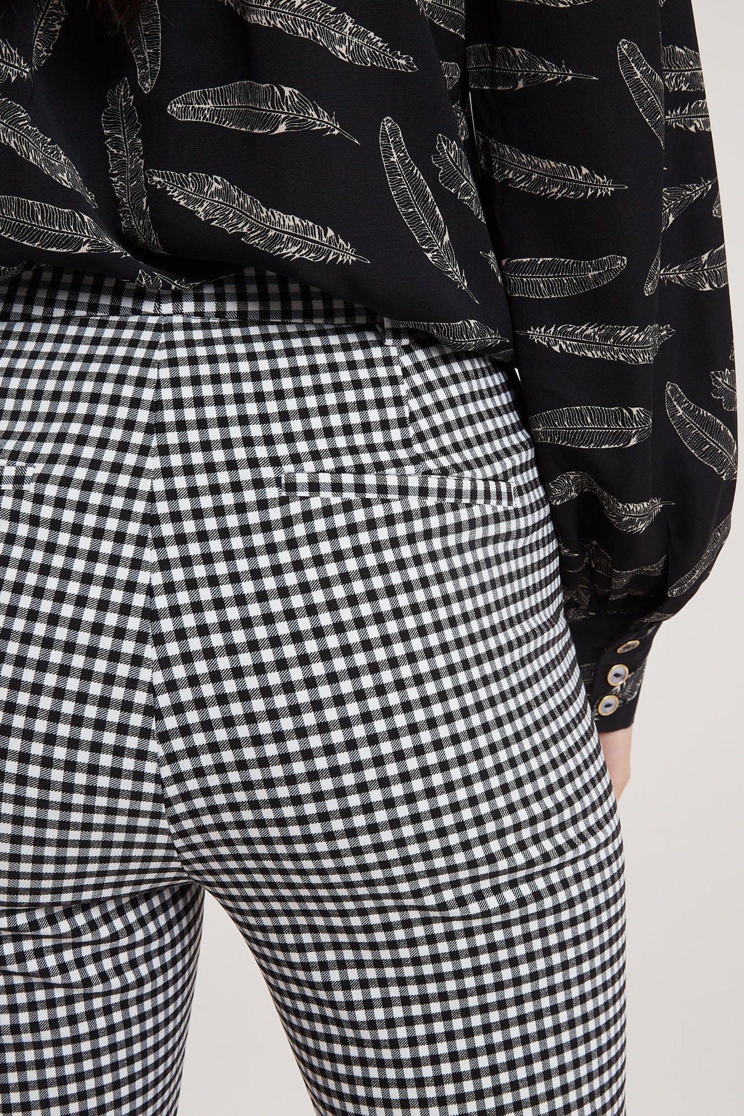 Louche Joele Gingham Slim Fit Trouser