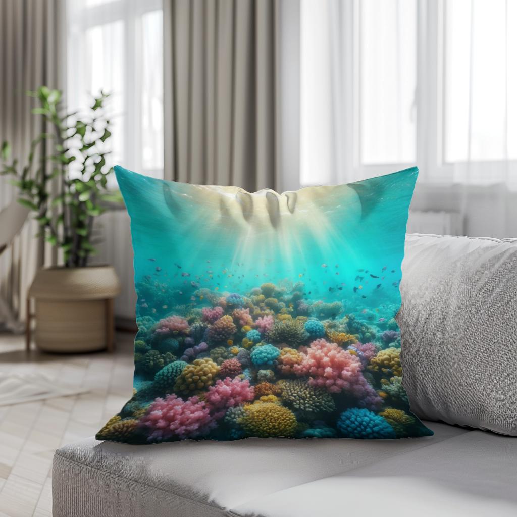 Coral Reef Serenity Cotton Cushion