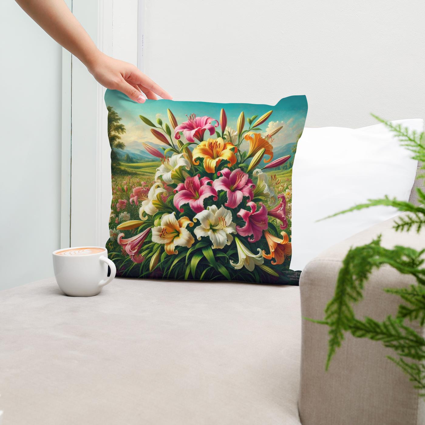 Eternal Lilies Cotton Cushion