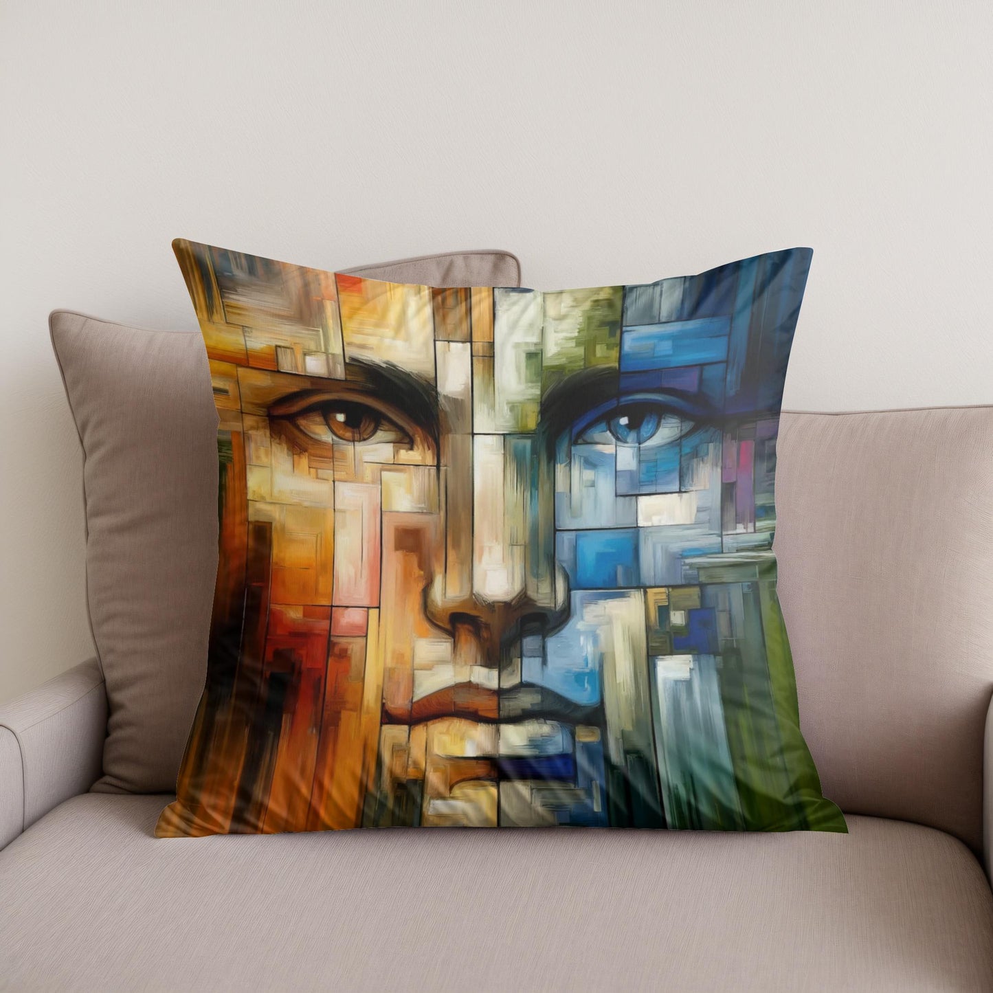 Emotional Mosaic Cotton Cushion