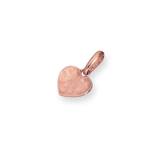 9ct Rose Gold Hammered Finish Heart Charm