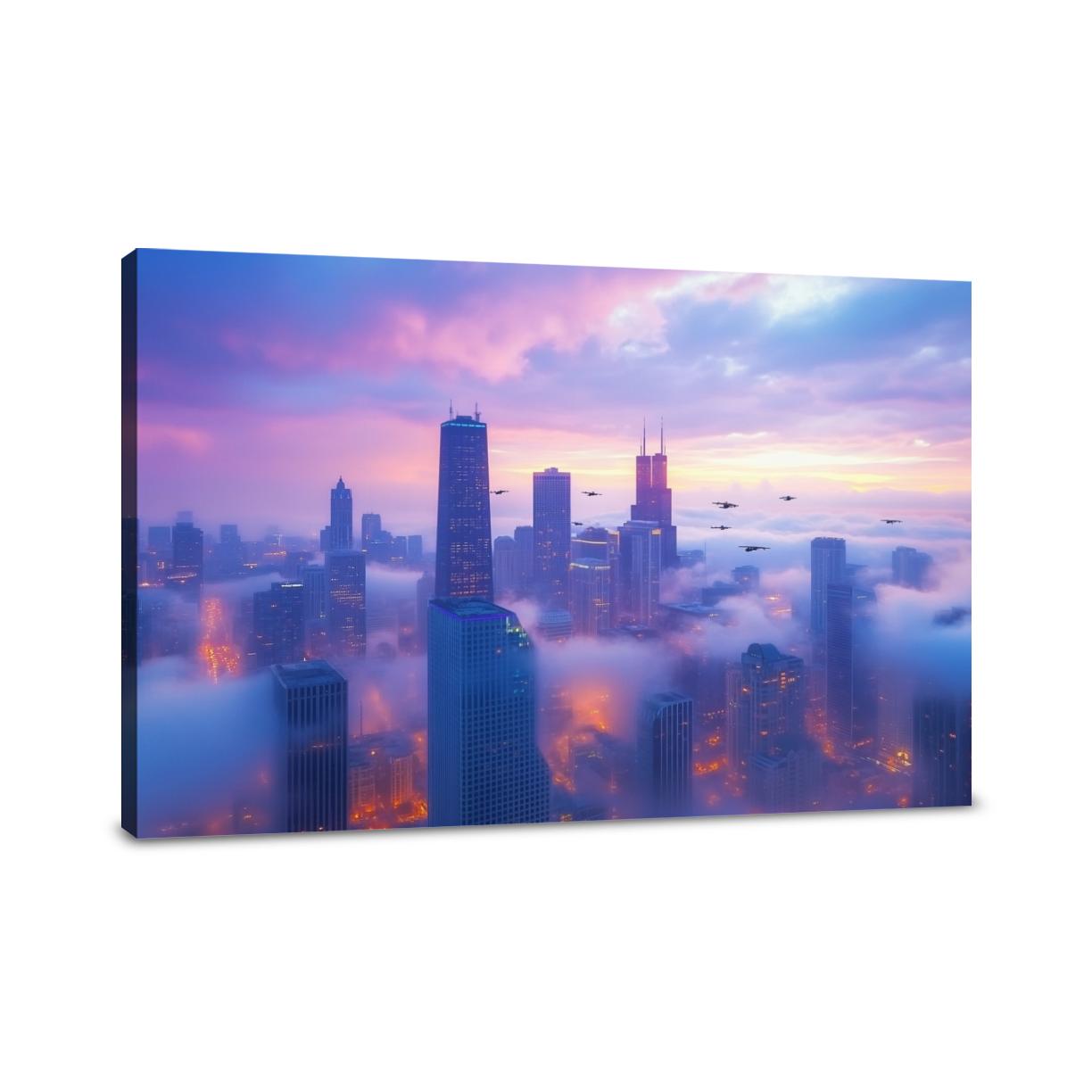 Futuristic Cityscape Canvas