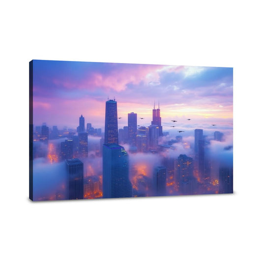Futuristic Cityscape Canvas