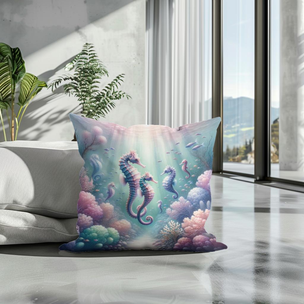 Seahorse Reef Cotton Cushion