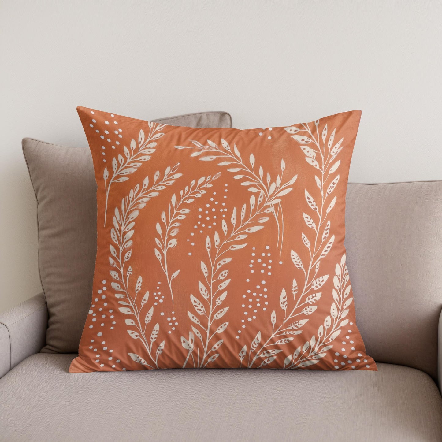 Rusty Orange Wheat Cotton Cushion