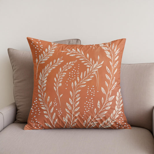 Rusty Orange Wheat Cotton Cushion