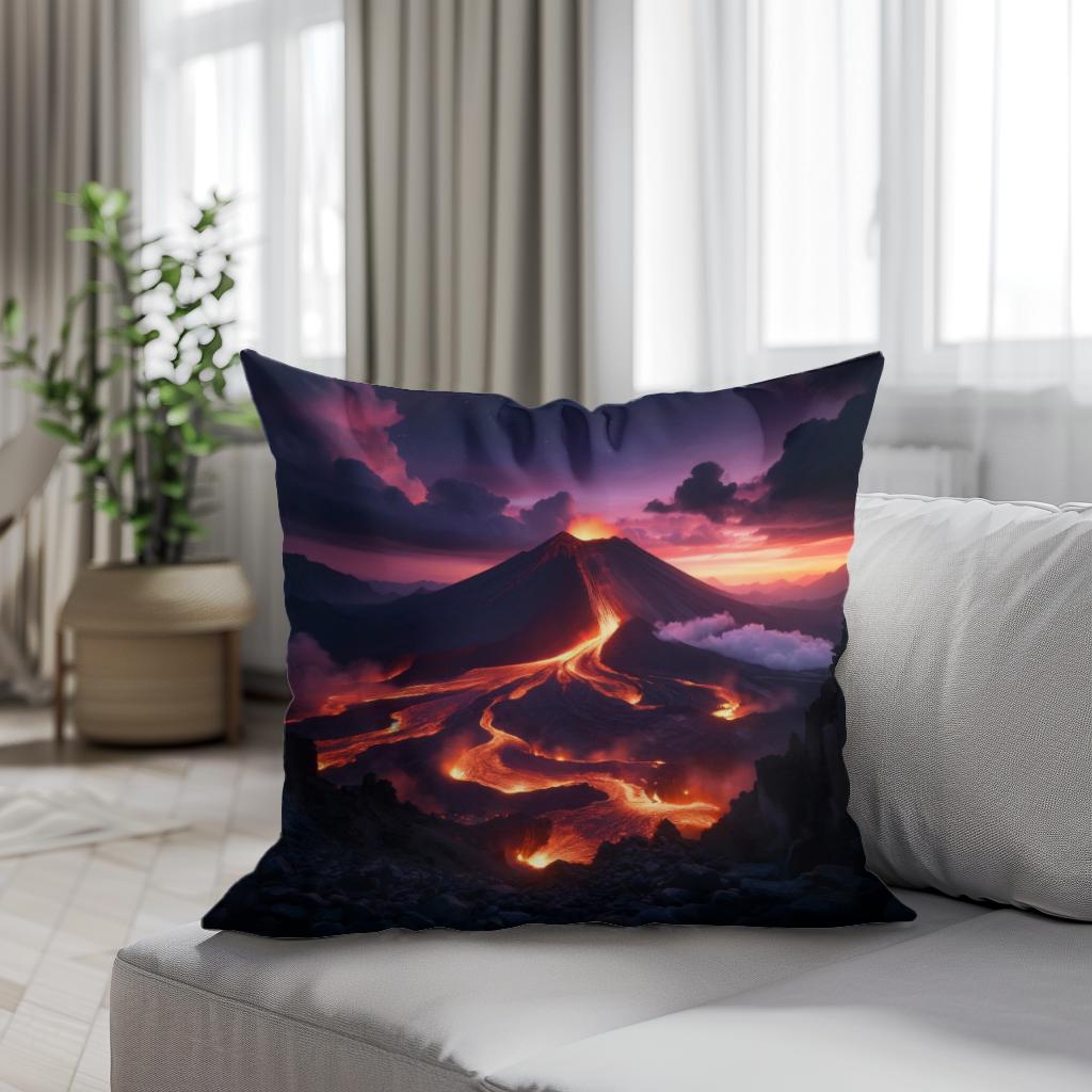 Twilight Volcano Cotton Cushion