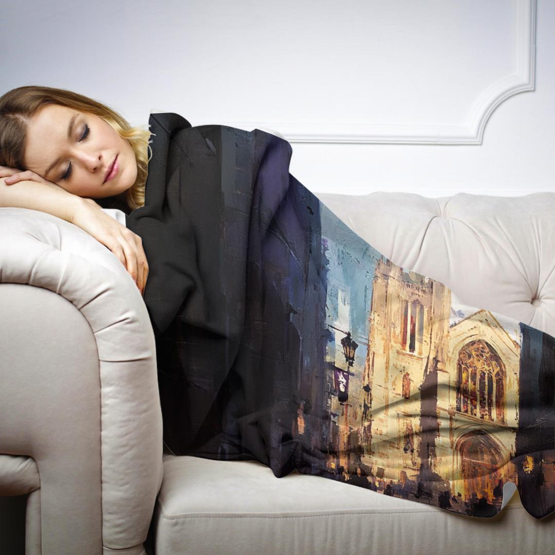 Canterbury Cathedral Twilight Blanket