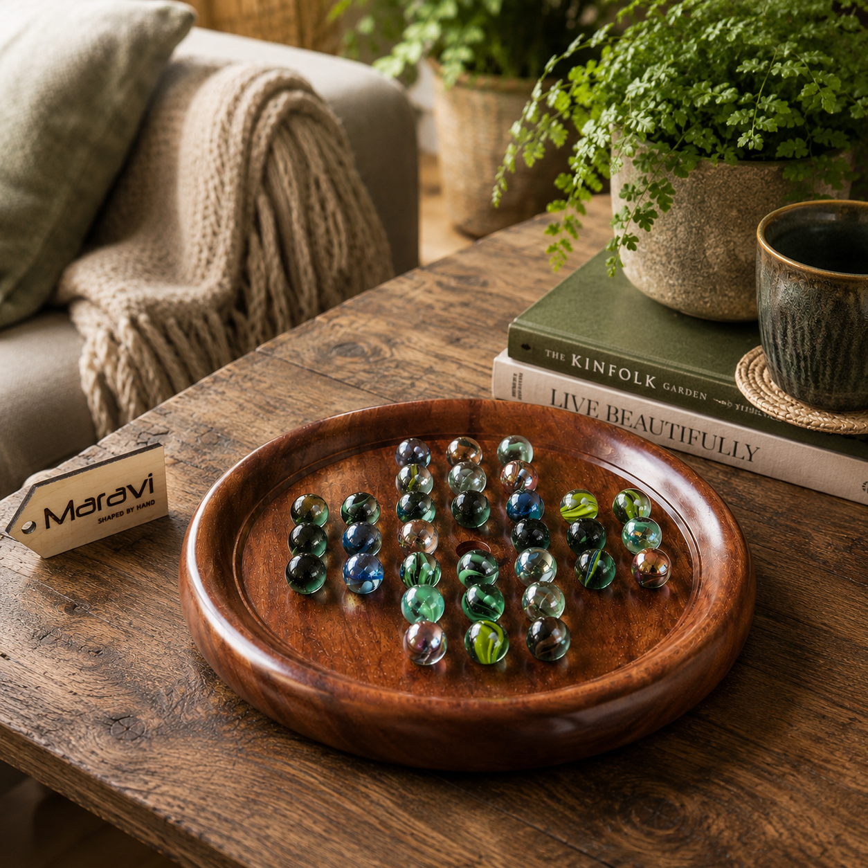Jajur Wooden Solitaire Game
