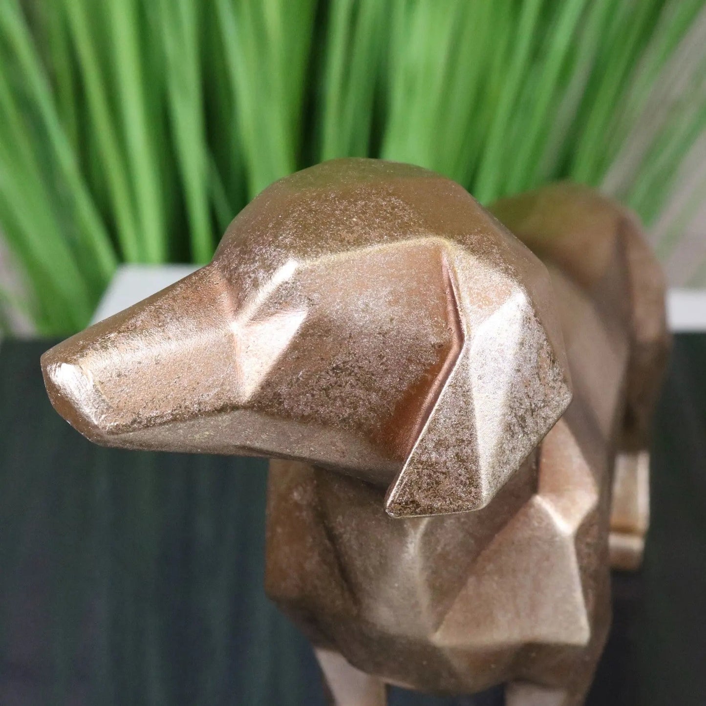 Janira Gold Geometric Sausage Dog Dachshund Ornament