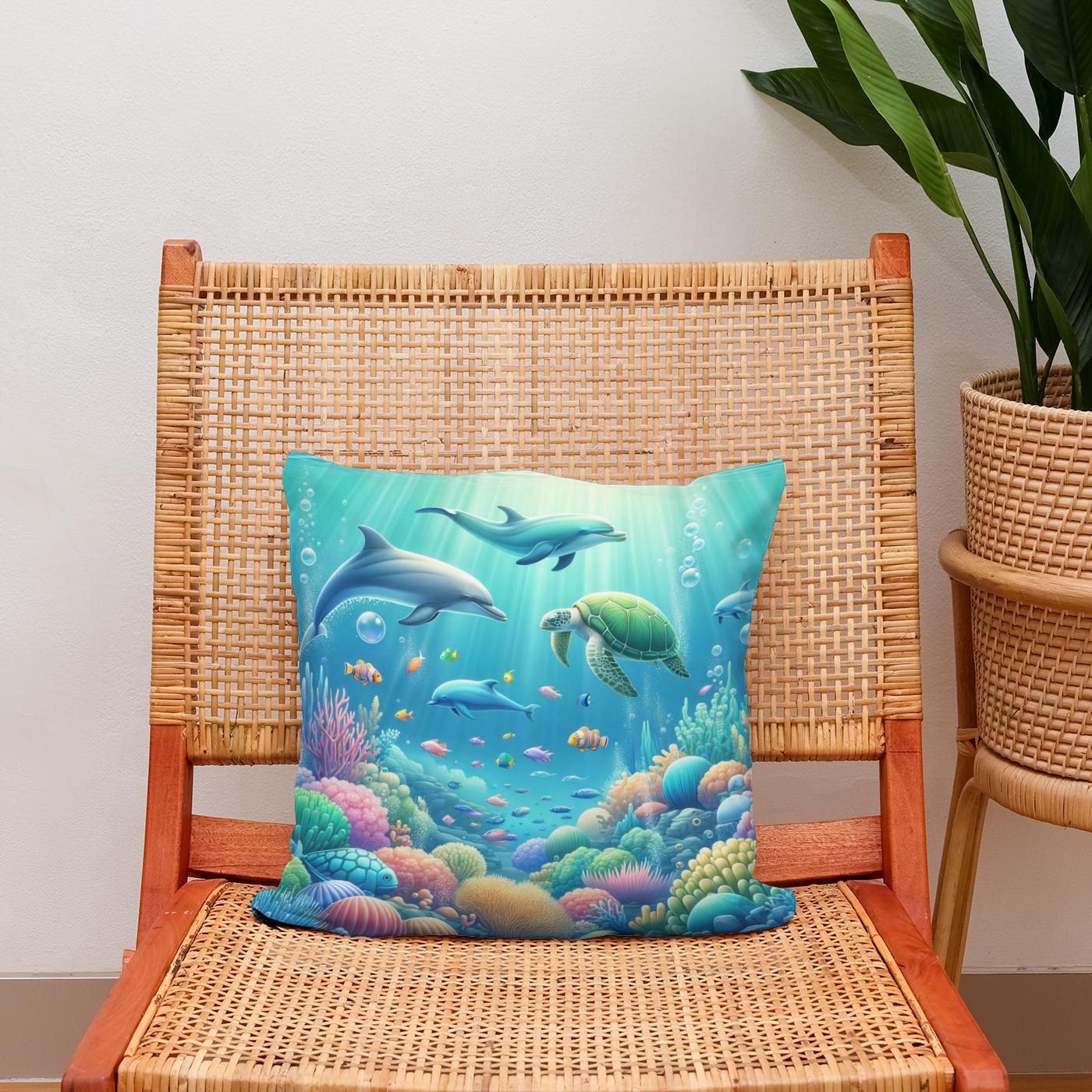 Underwater Wonderland Cotton Cushion