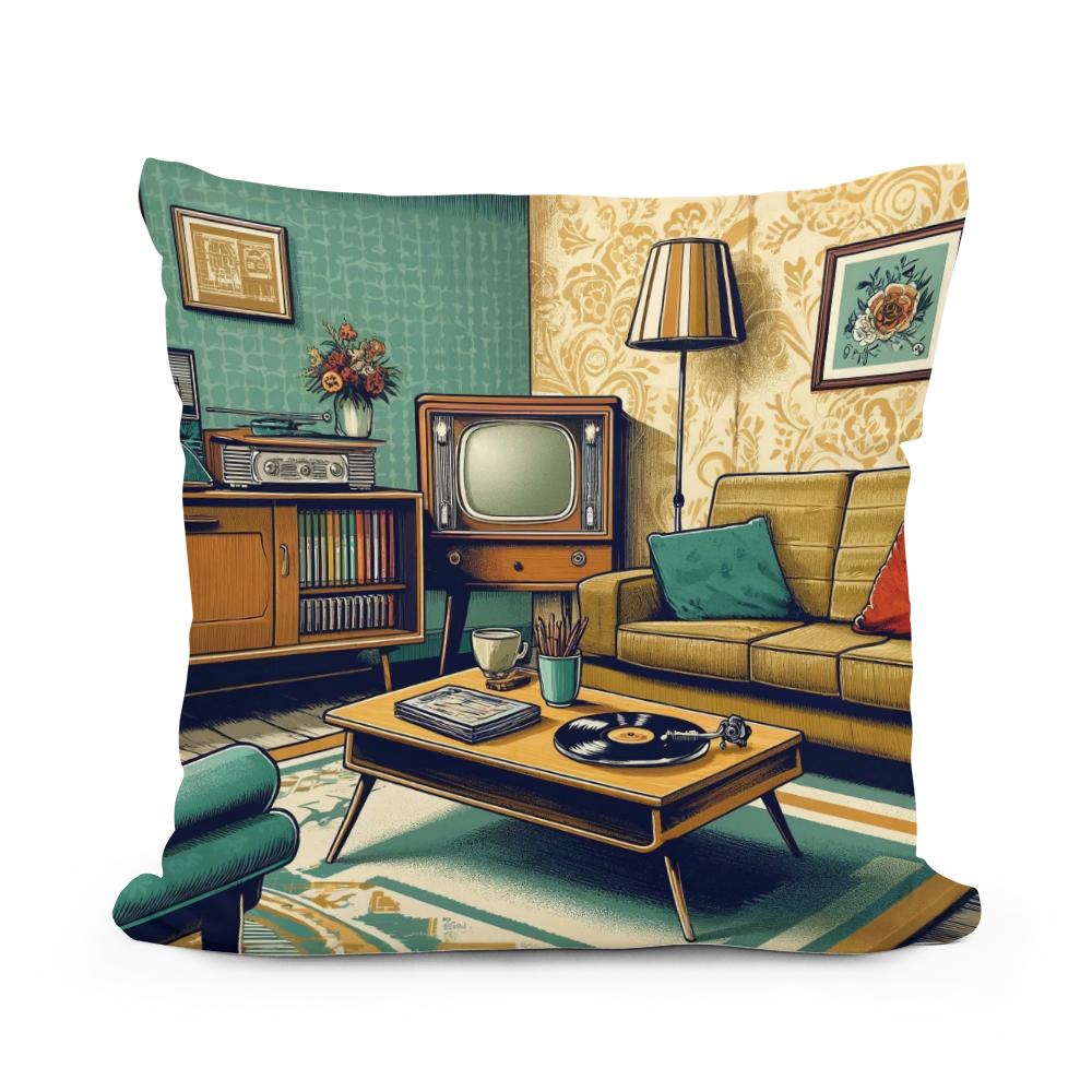 1950s Living Room Cotton Cushion