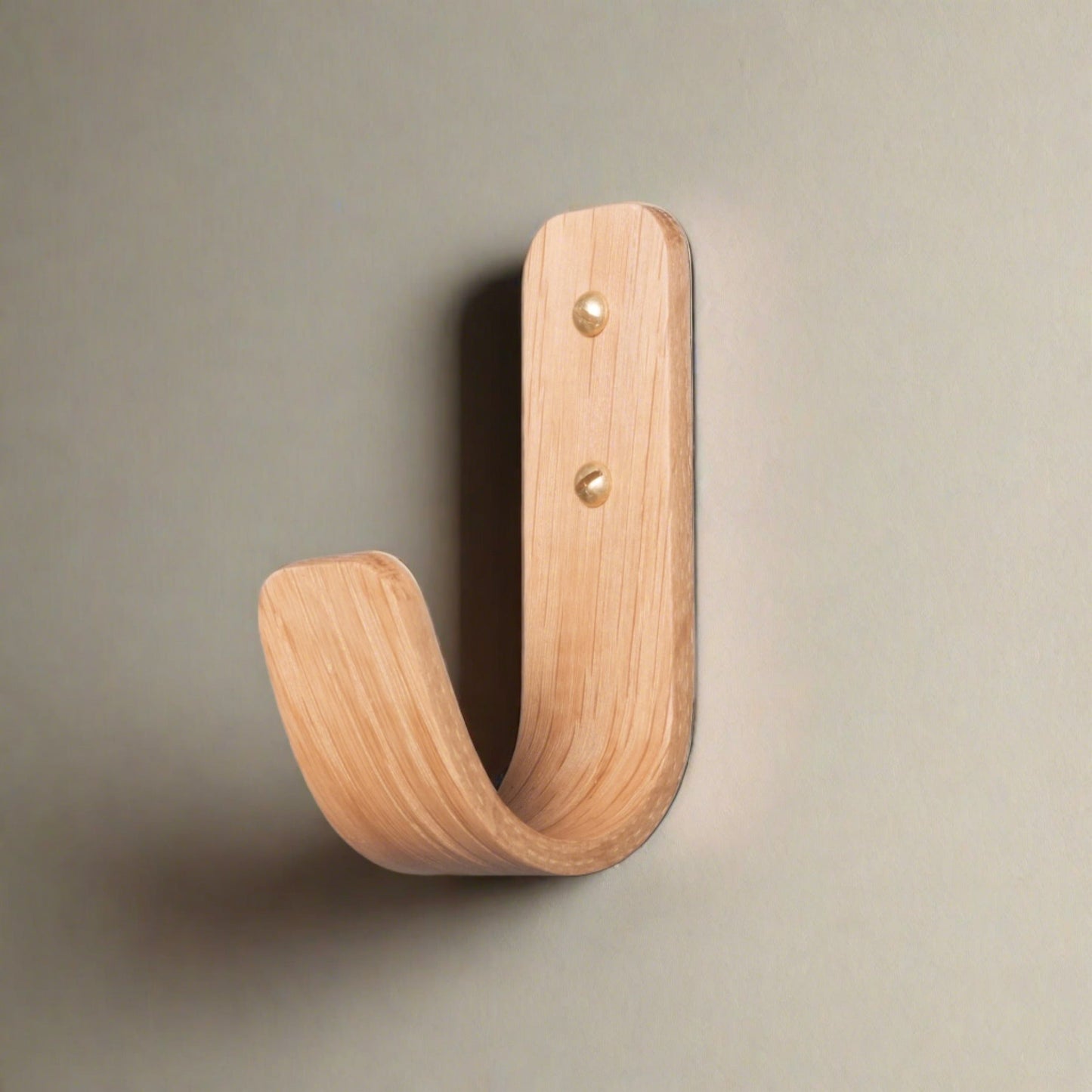Curved Hardwood Wall Coat Hooks  - Oak