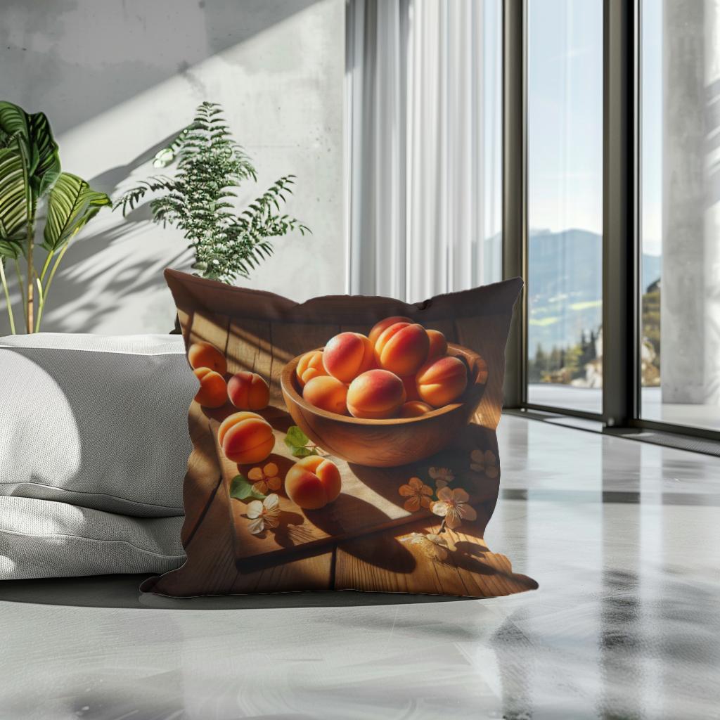 Sunlit Apricots Cotton Cushion