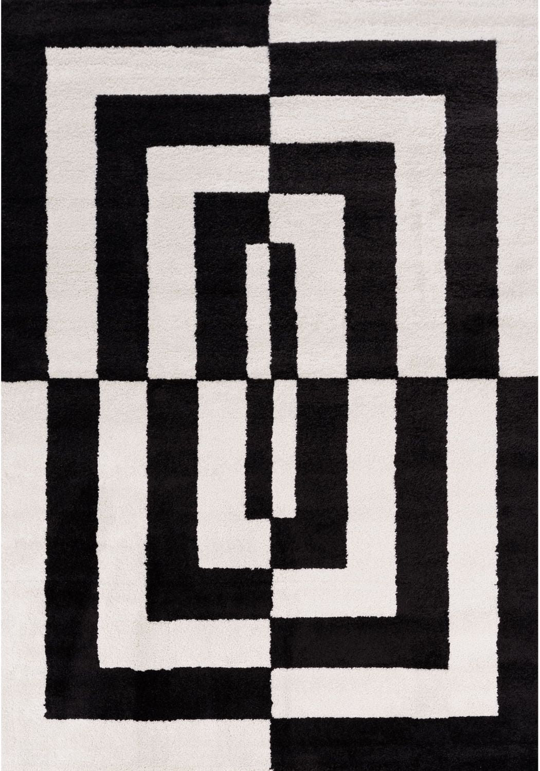 Joli Geometric Black & White Rug