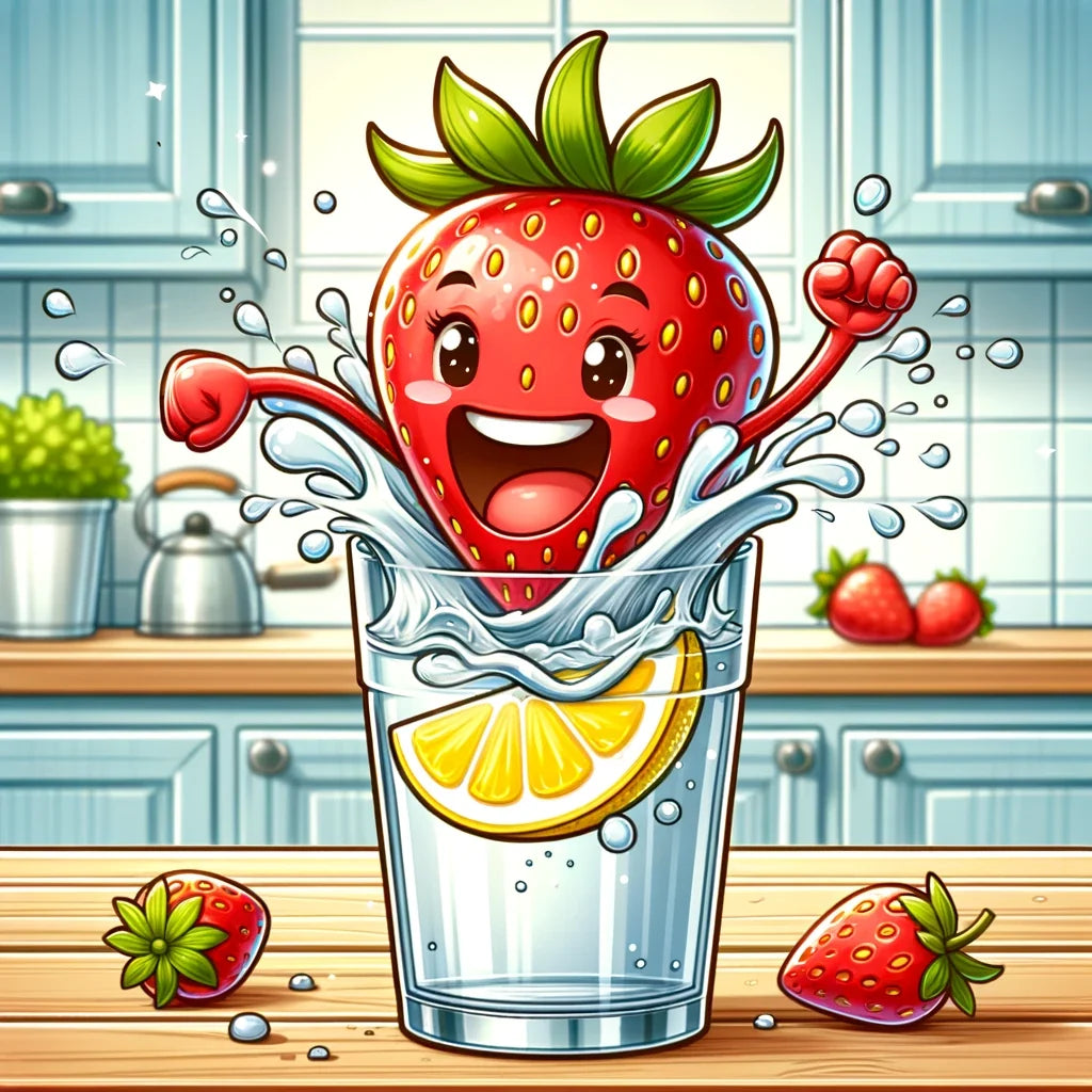 Joyful Strawberry Dive Canvas