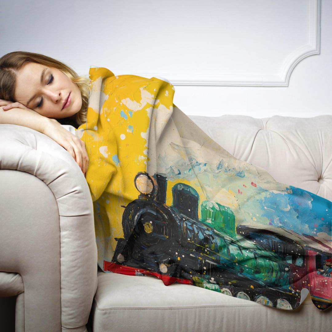 Animal Train Adventure Blanket