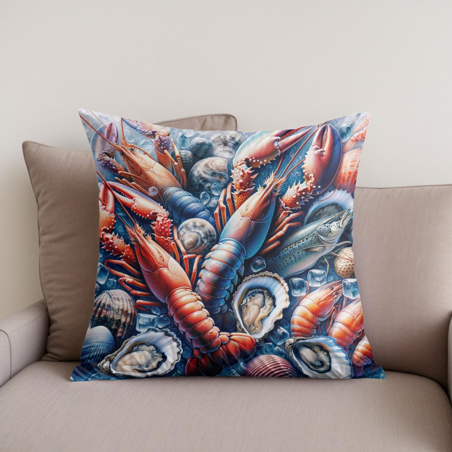 Seafood Elegance Cotton Cushion