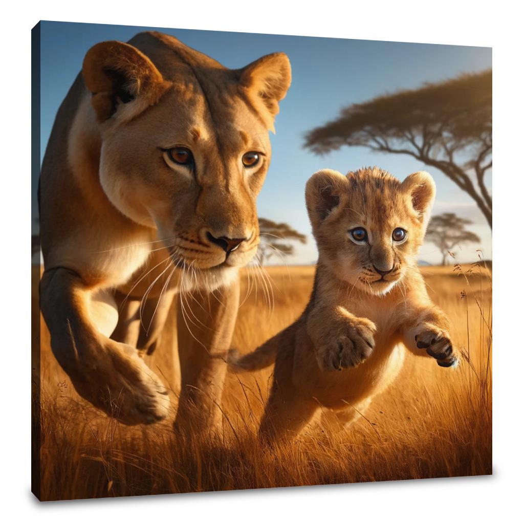 Playful Lions Canvas