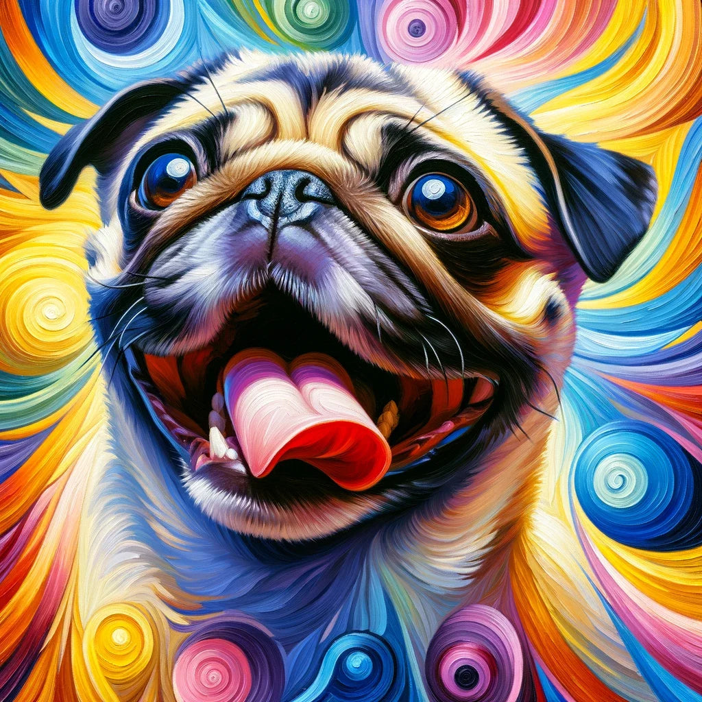 Jubilant Pug Frolic Cotton Cushion